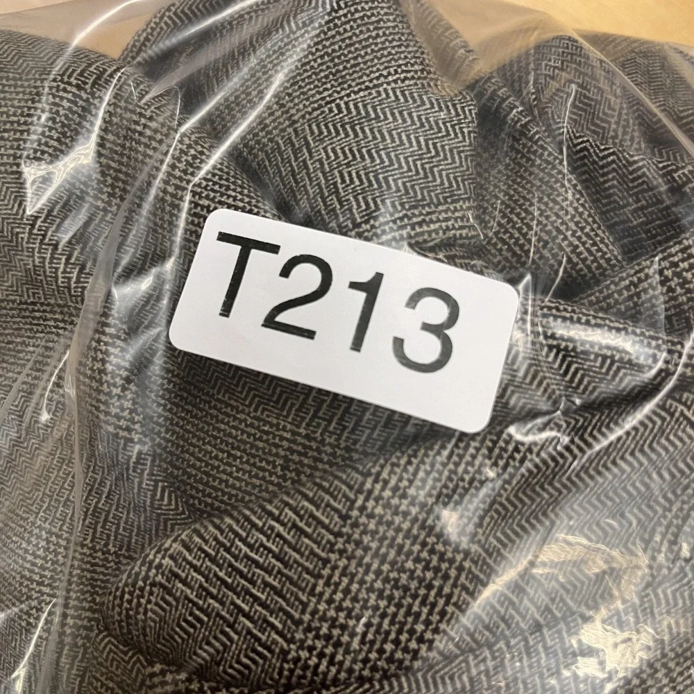 Harve Benard Sport Blazer Jacket Womens 10 Gray Plaid Wool Faux Leather Collar - Picture 10 of 10